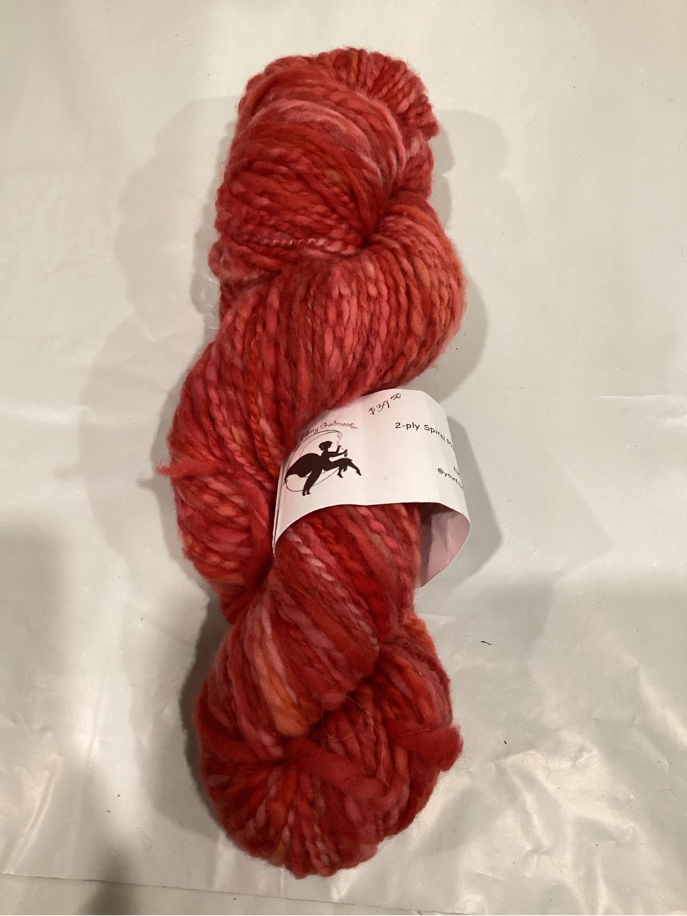 Your Fibery Godmother handspun merino art yarn in colorway summer rose